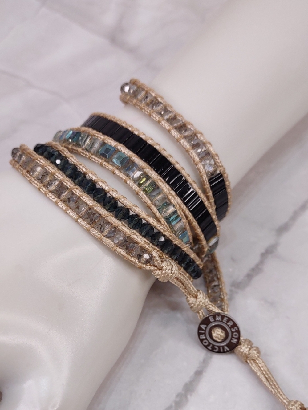 Victoria Emerson  Crystal Bead Wrap Bracelet